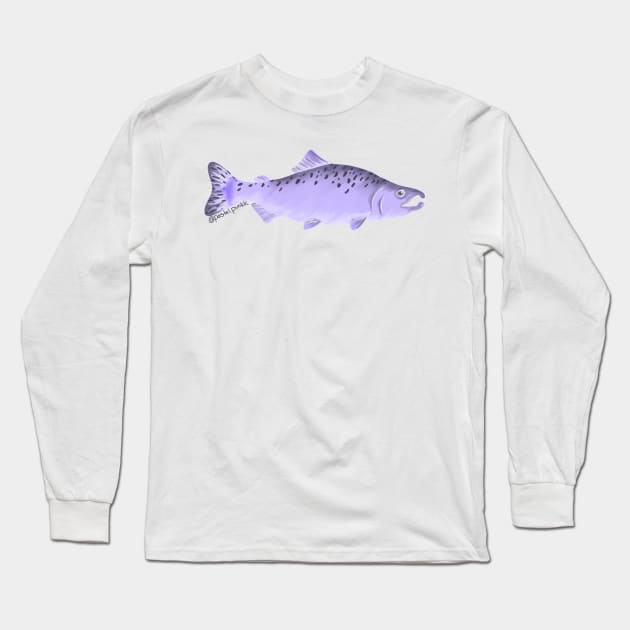 Purple Salmon Long Sleeve T-Shirt by Pastel.Punkk